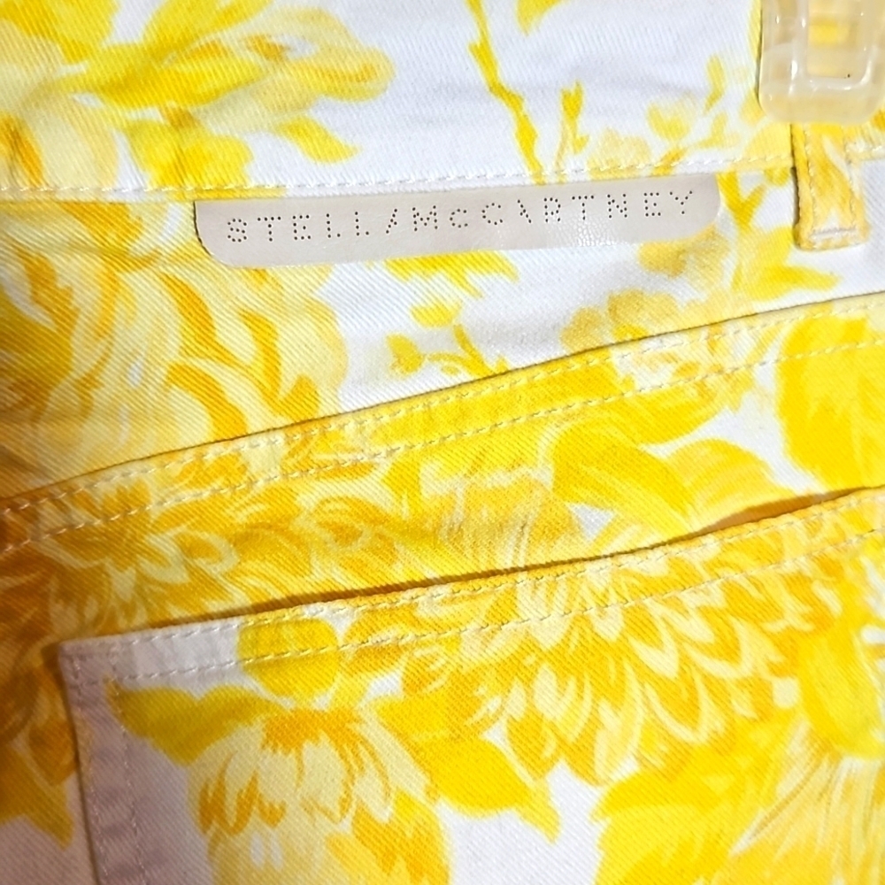 Stella McCartney Yellow/White Floral Print Skinny Jeans Size 27 - Picture 8 of 8